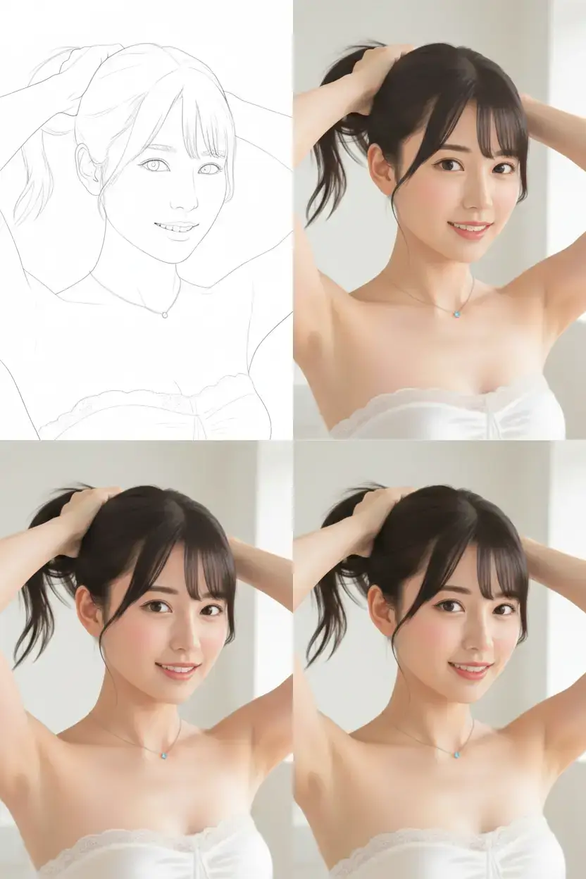 Line Art to Final Form Grid