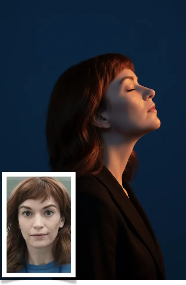 Filmisches Seitenprofil-Porträt, erzeugt aus einem einfachen Handyfoto